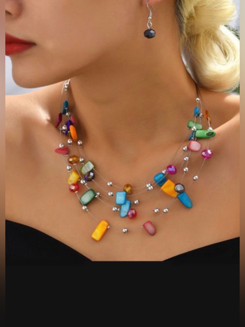 Bohemian Multicolor Bead Layered Necklace - Women Jewelry